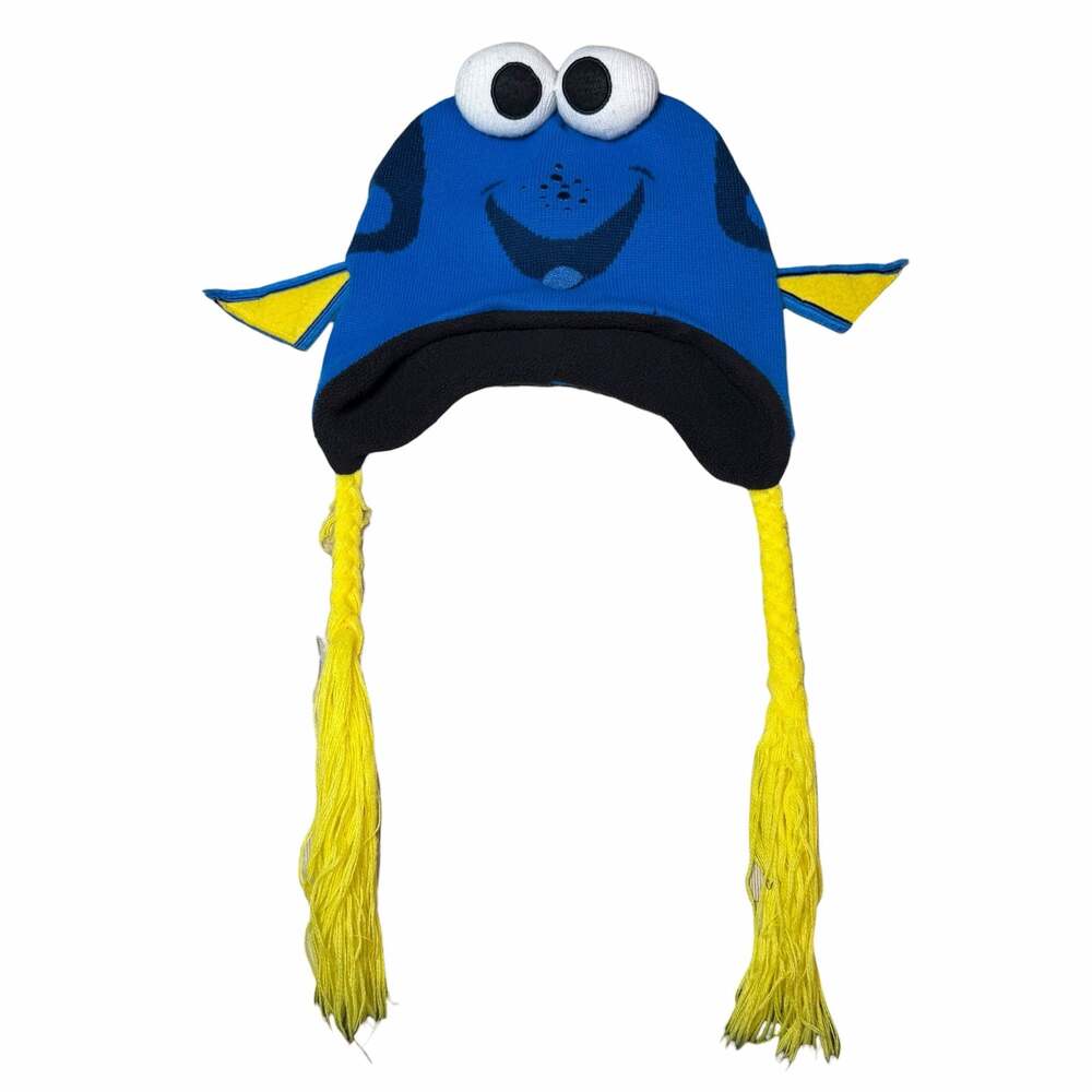 Disney pixar finding dory big eyes & fins fleece lined knit tapper hat one size